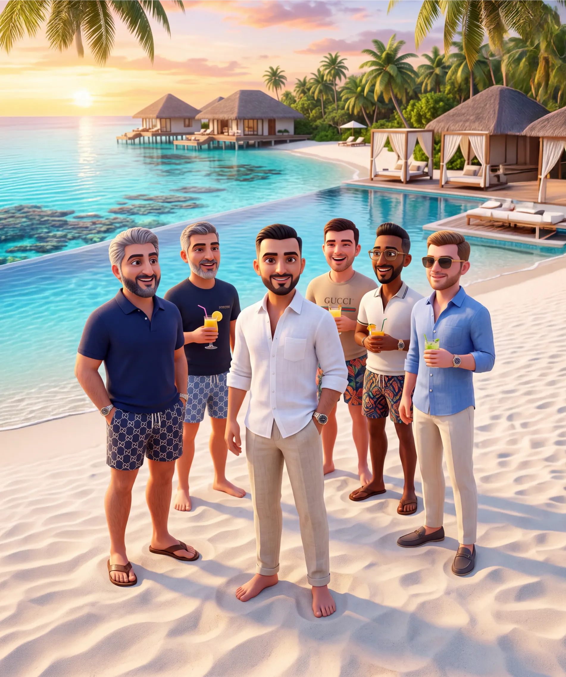 Coolmix team together at a tropical beach